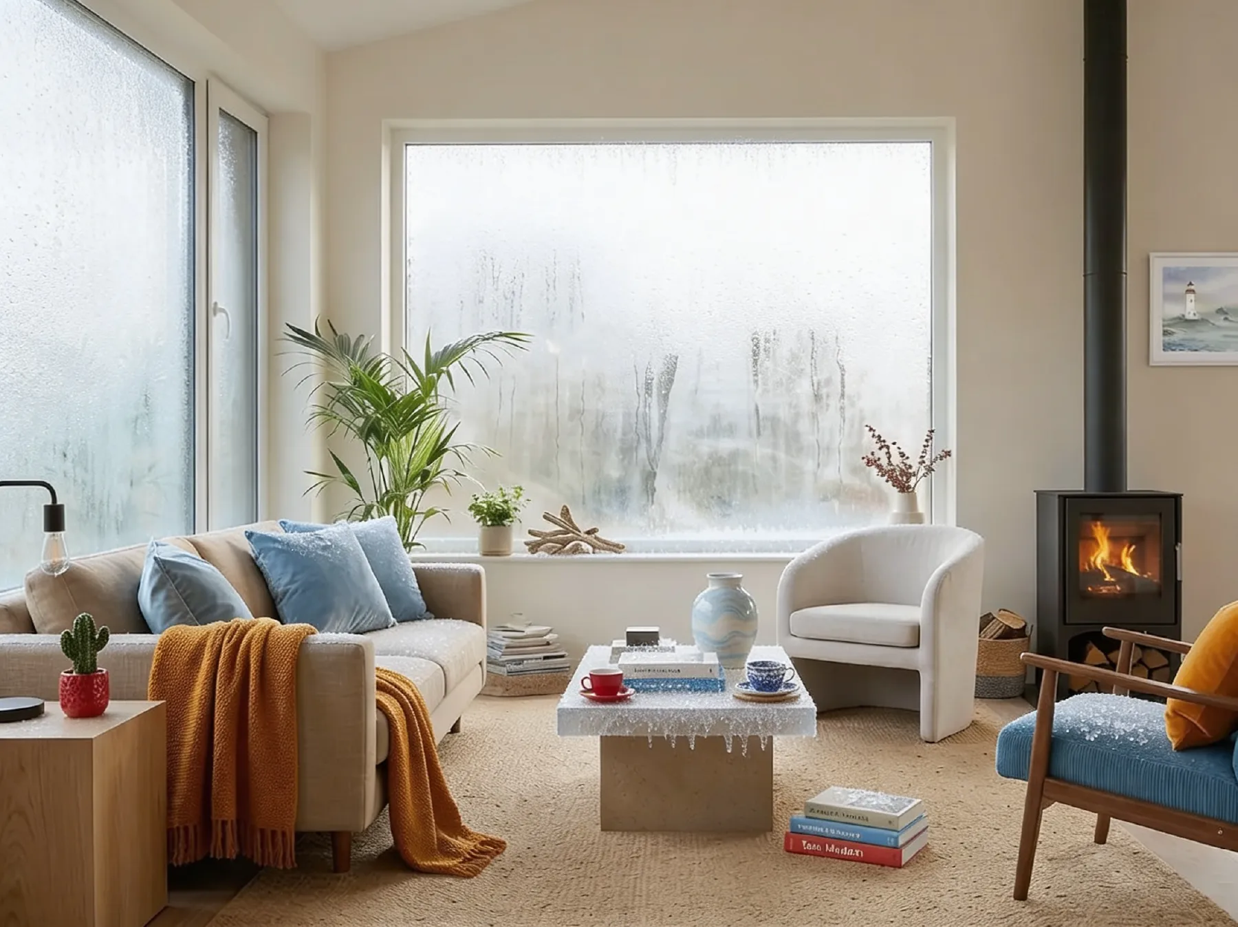 Condensation and mould signs around a window in a Canadian home