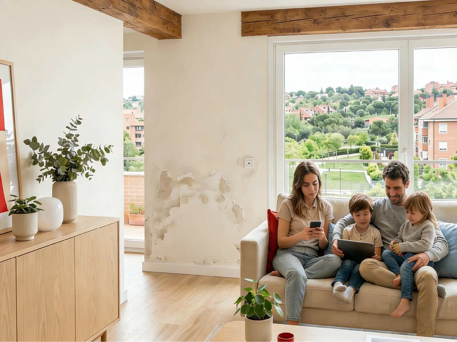 Rising damp affecting lower walls in a Canadian home